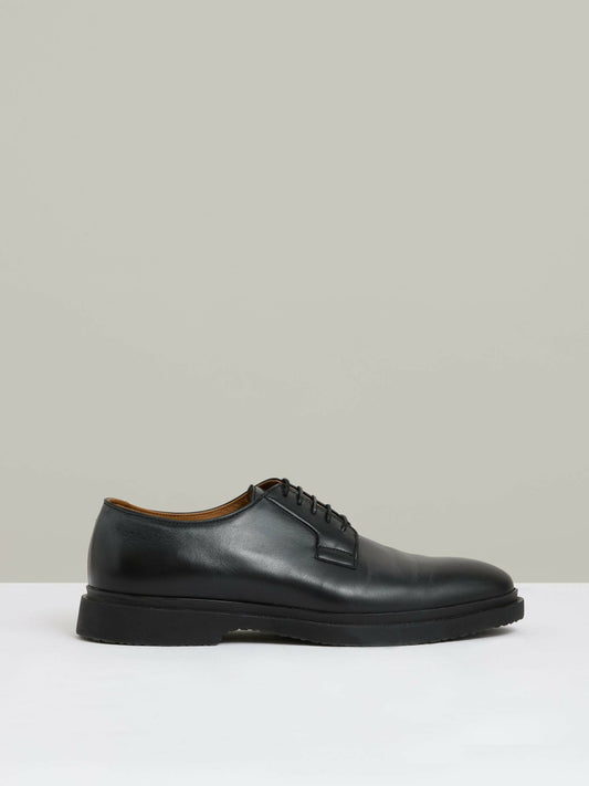 Reiss Leather Lace-Up Derby Shoes in Black