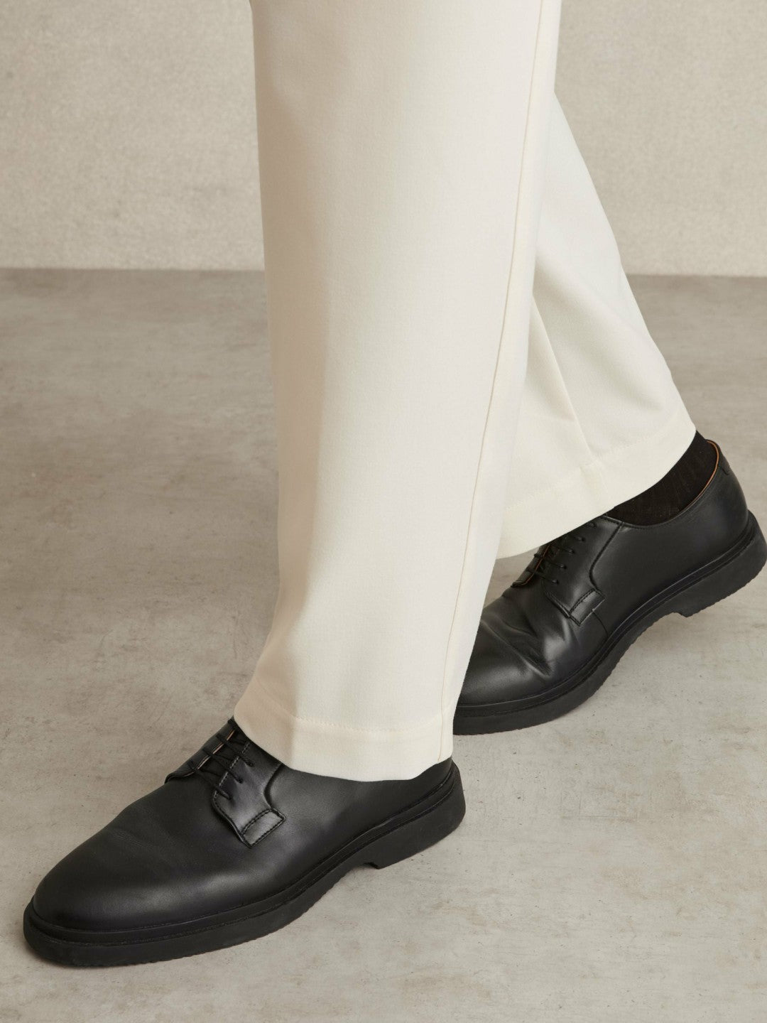 Reiss Leather Lace-Up Derby Shoes in Black