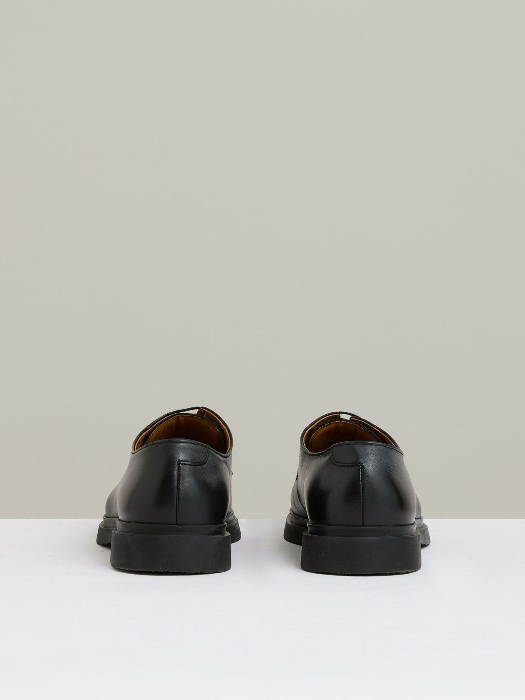 Reiss Leather Lace-Up Derby Shoes in Black