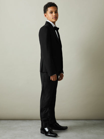 Reiss Wool-Blend Double-Breasted Tuxedo Jacket in Black