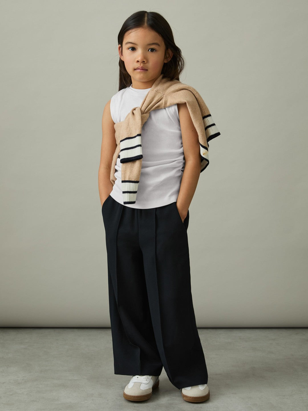 Reiss 13-14 yrs Ruched Vest Top in White
