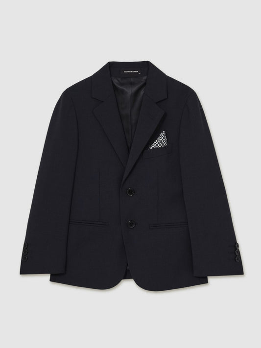 Reiss 13-14 yrs Wool-Blend Single-Breasted Suit Blazer in Navy