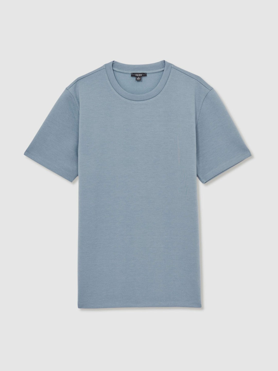 Reiss Interlock Jersey Crew Neck T-Shirt in Airforce Blue
