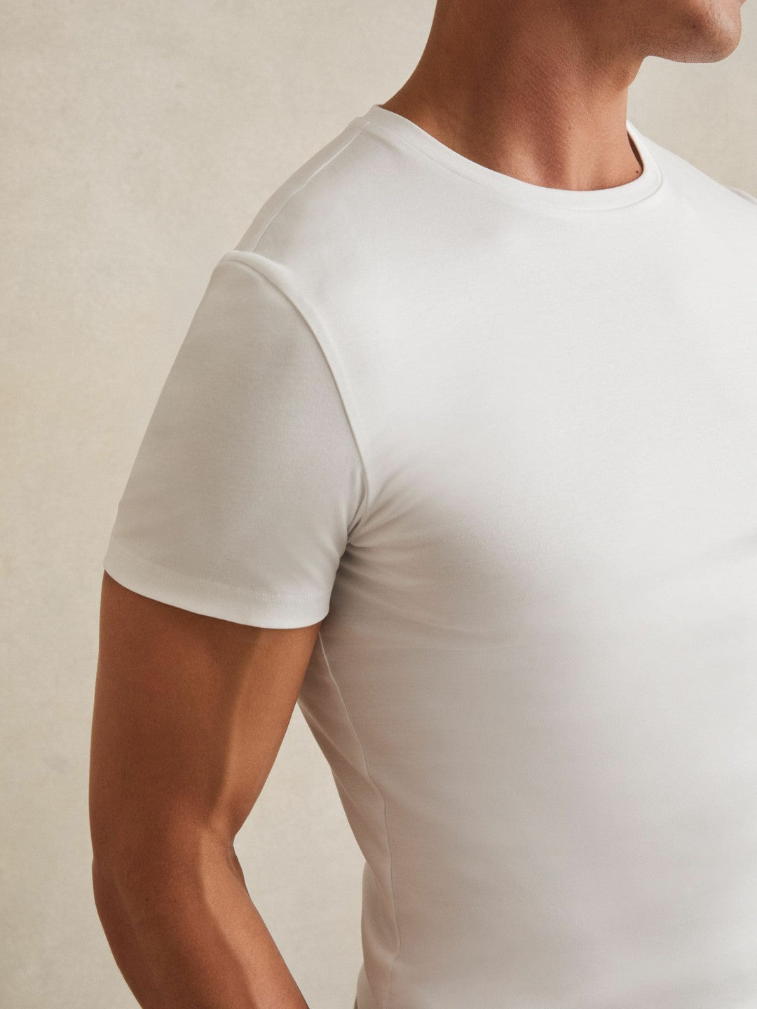 Reiss Cotton Sports-Fit T-Shirt in White