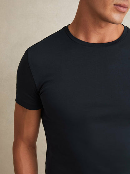 Reiss Cotton Sports-Fit T-Shirt in Navy