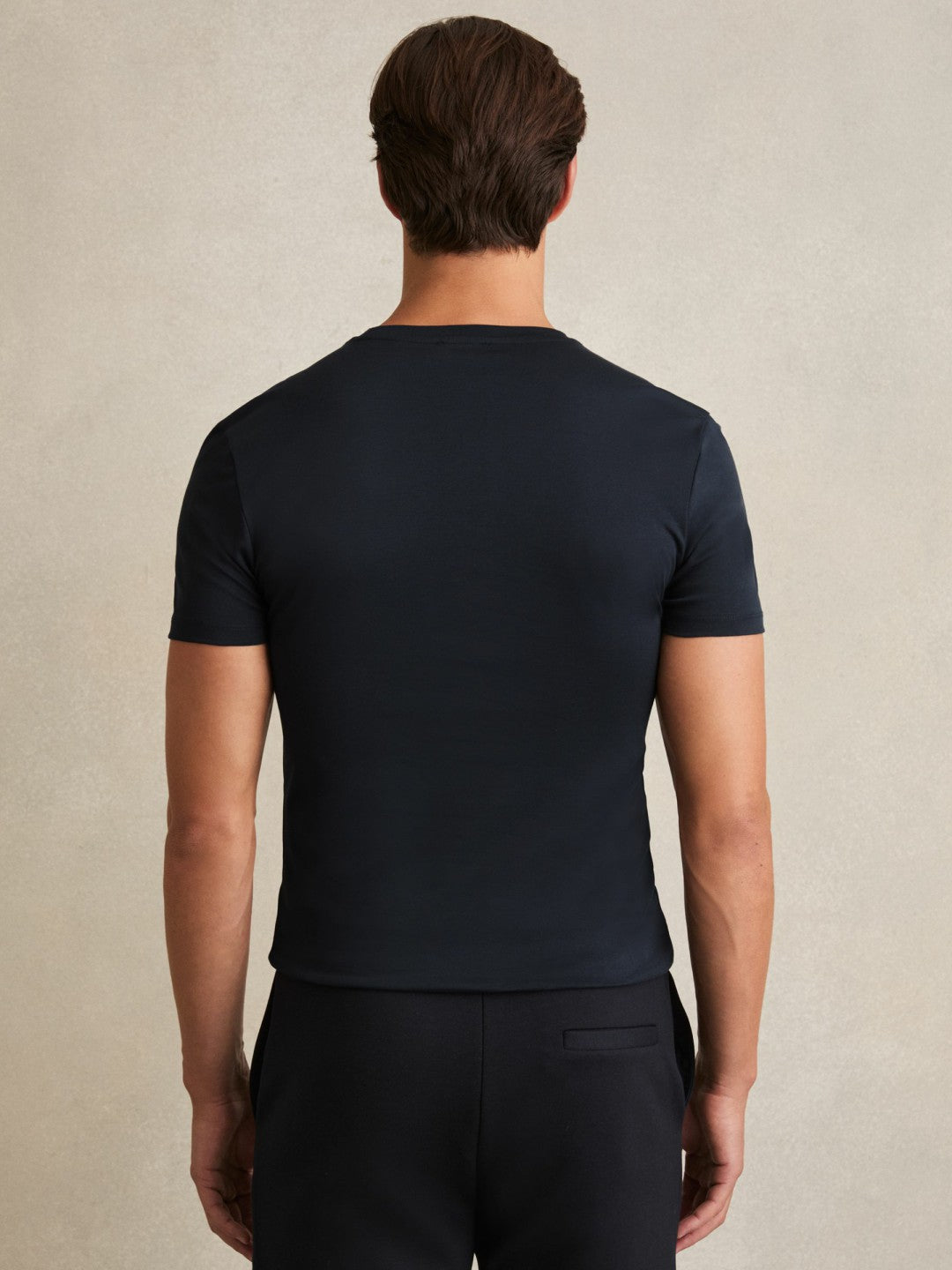 Reiss Cotton Sports-Fit T-Shirt in Navy