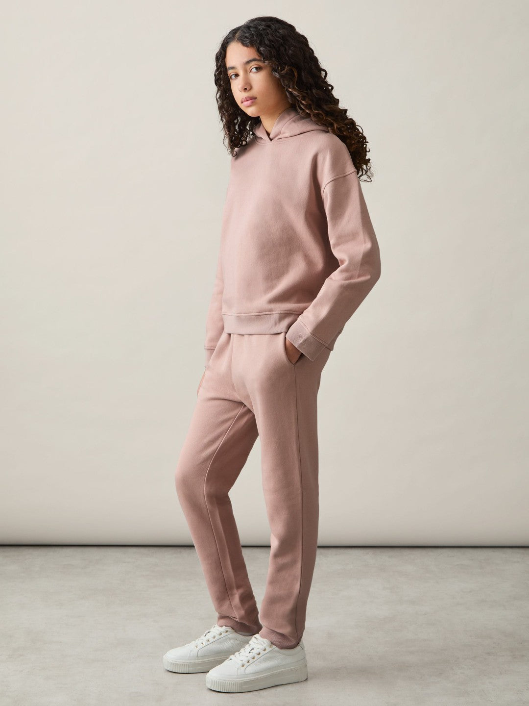 Reiss 9-13 yrs Cotton-Blend Hoodie And Joggers Set in Mink