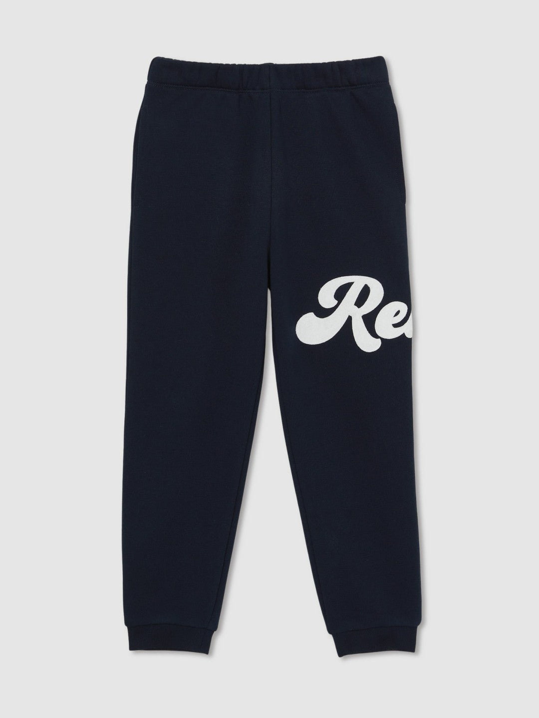 Reiss 13-14 yrs Cotton-Blend Logo Script Joggers in Navy