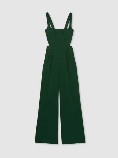 Reiss Wide-Leg Cut-Out Jumpsuit in Green