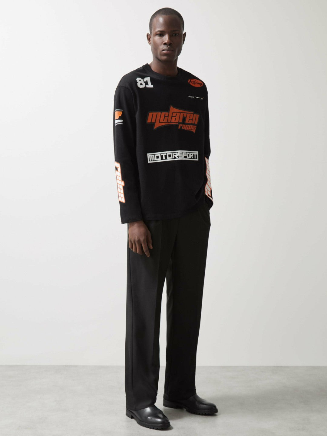 Reiss McLaren F1 Team Cotton Logo T-Shirt Unisex Fit in Black