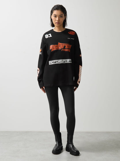 Reiss McLaren F1 Team Cotton Logo T-Shirt Unisex Fit in Black
