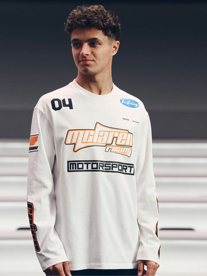 Reiss McLaren F1 Team Cotton Logo T-Shirt Unisex Fit in White