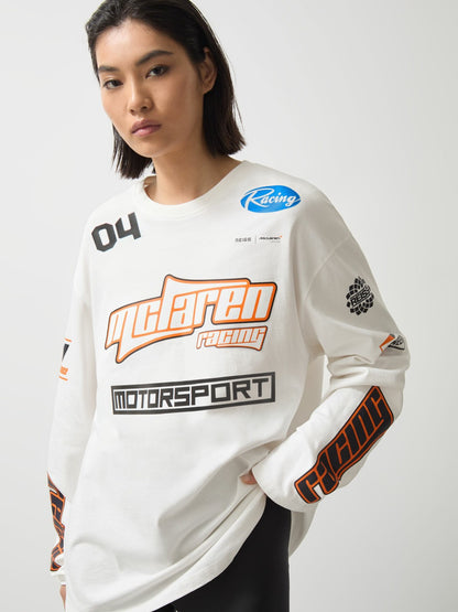 Reiss McLaren F1 Team Cotton Logo T-Shirt Unisex Fit in White