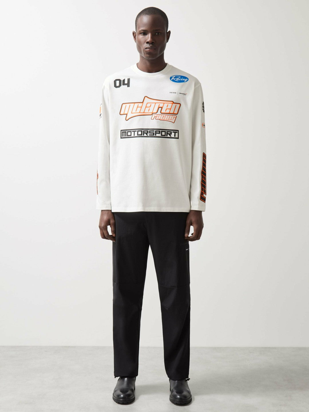 Reiss McLaren F1 Team Cotton Logo T-Shirt Unisex Fit in White