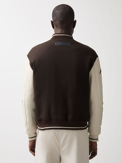 Reiss McLaren F1 Team Bomber Jacket in Brown/Ivory/White