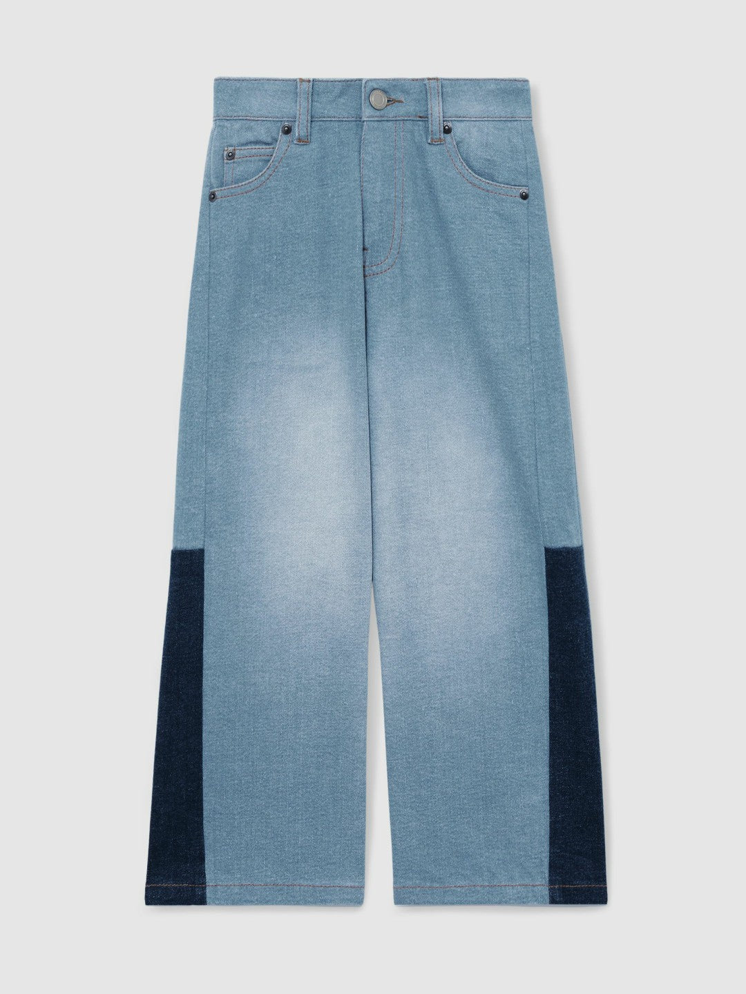 Reiss 13-14 yrs Patchwork Denim Jeans Two-Tone in Blue