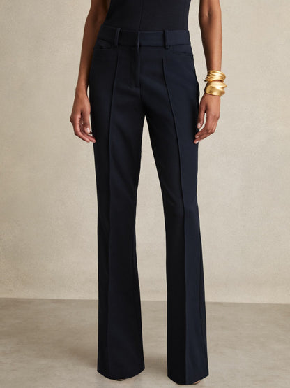 Reiss Petite Flared Suit Trousers in Navy