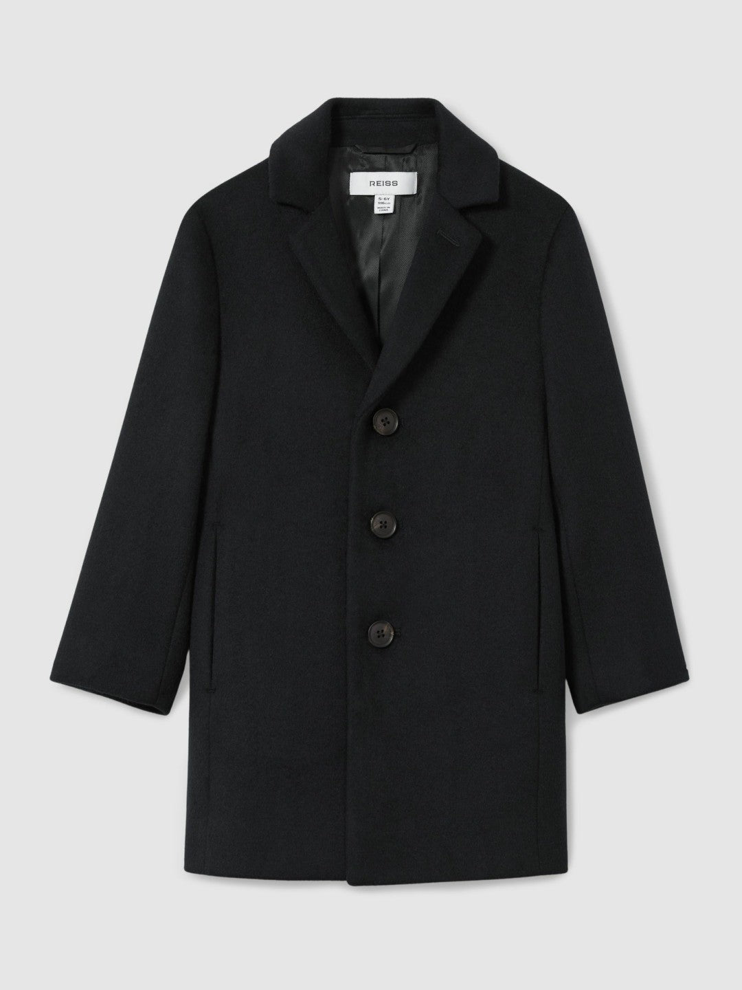 Reiss 3-9 yrs Single Breasted Overcoat in Navy