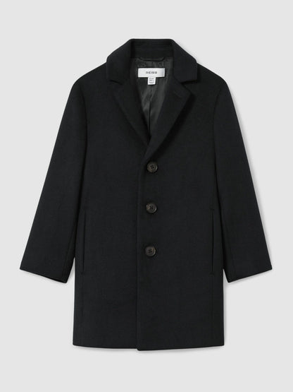 Reiss 3-9 yrs Single Breasted Overcoat in Navy