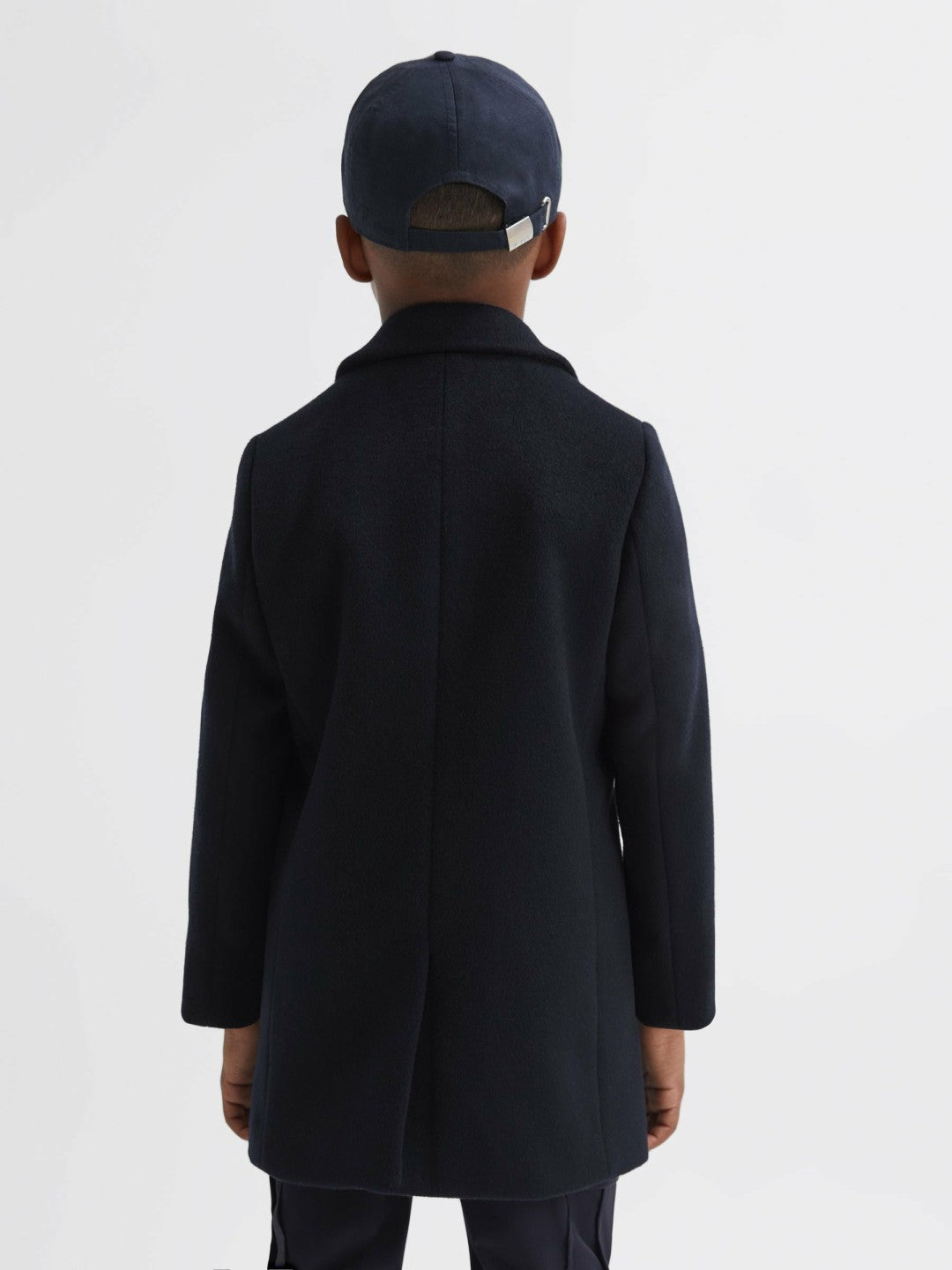 Reiss 3-9 yrs Single Breasted Overcoat in Navy