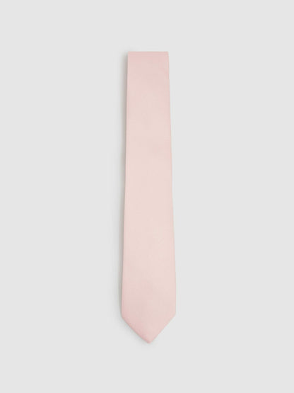 Reiss Textured Silk Blend Tie in Light Pink
