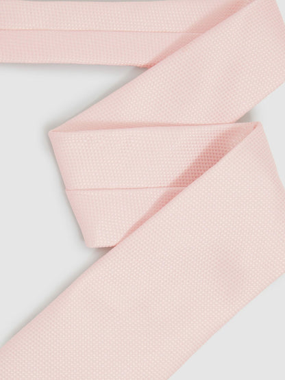Reiss Textured Silk Blend Tie in Light Pink