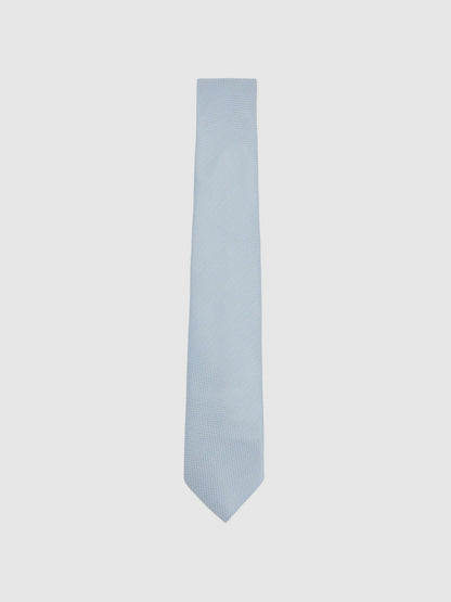 Reiss Textured Silk Blend Tie in Light Blue
