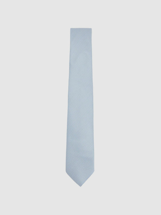 Reiss Textured Silk Blend Tie in Light Blue