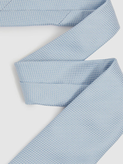 Reiss Textured Silk Blend Tie in Light Blue