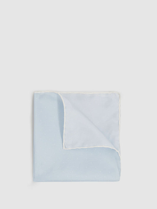 Reiss Polka Dot Silk Pocket Square in Light Blue