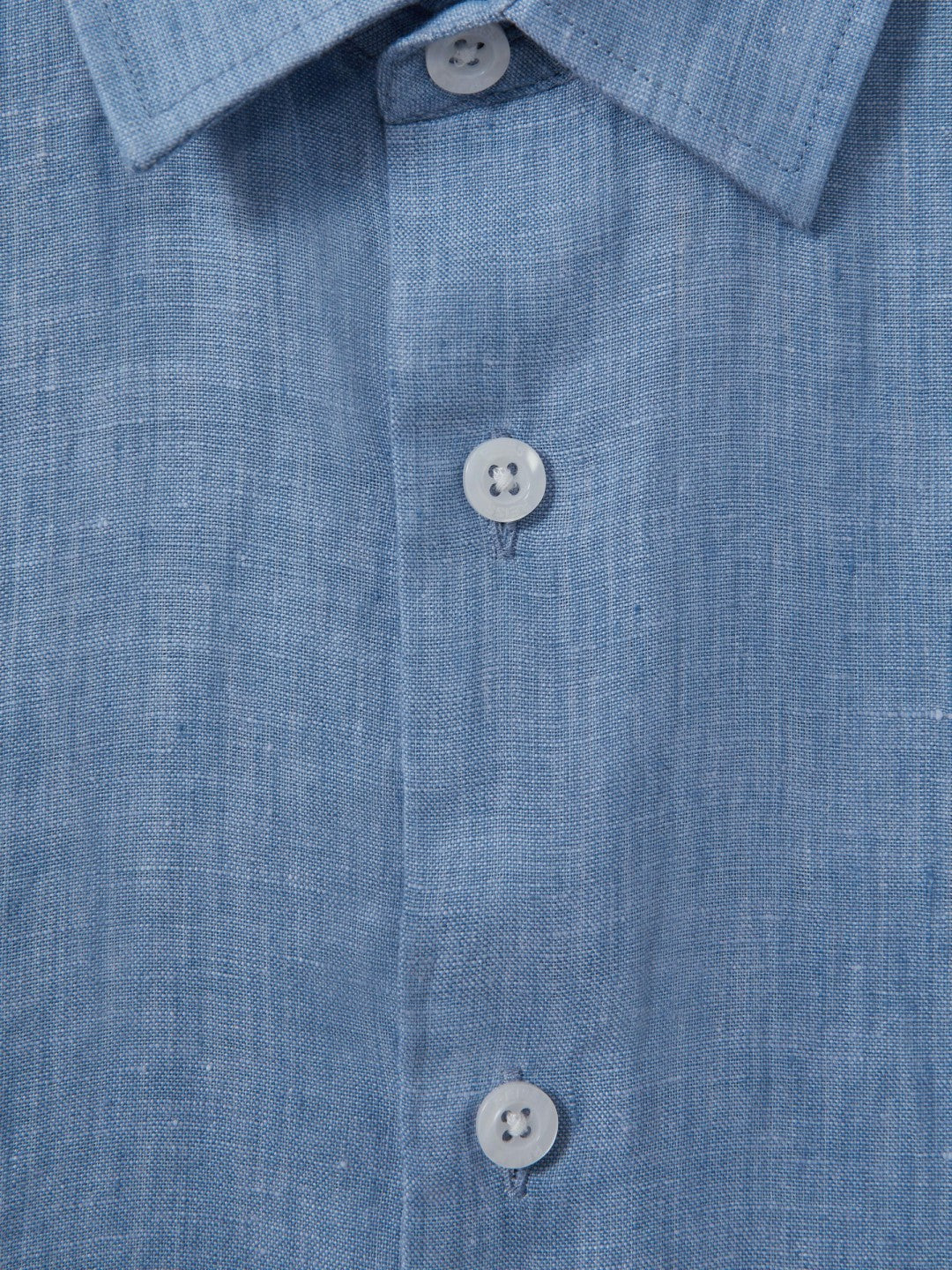 Reiss 3-9 yrs Short Sleeve Linen Shirt in Sky Blue