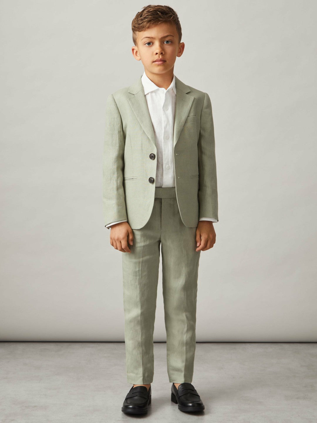 Reiss 3-9 yrs Linen Single Breasted Blazer in Apple