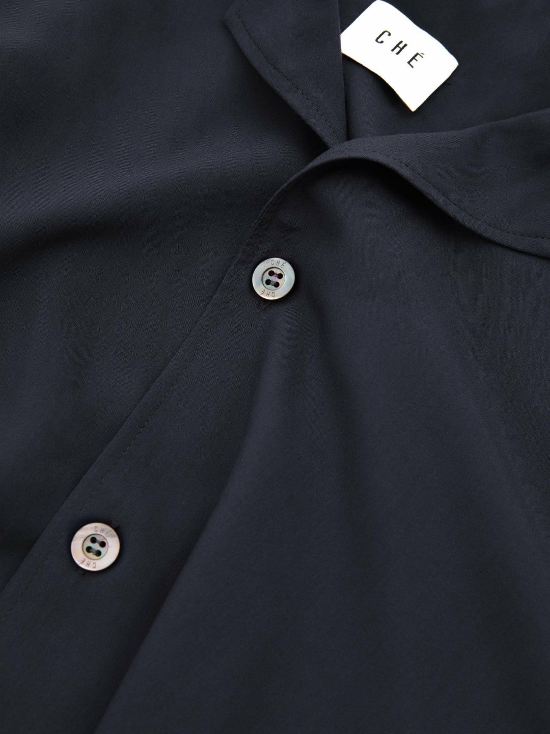 Reiss | Ché Cuff Detail Cuban Collar Shirt in Navy