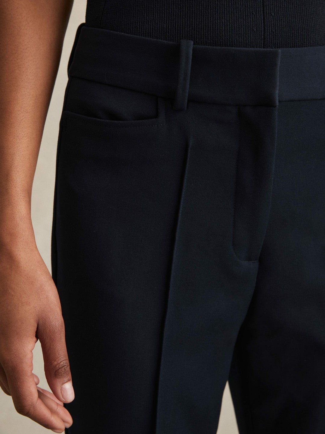 Reiss Flared Suit Trousers in Navy