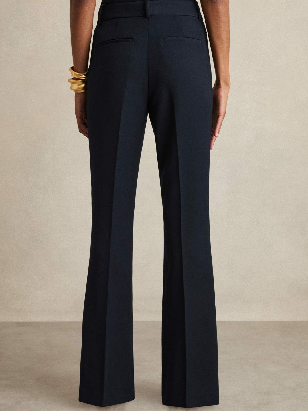 Reiss Flared Suit Trousers in Navy
