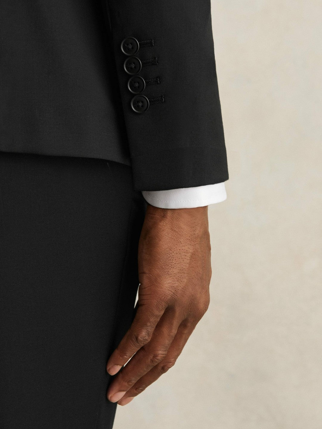 Reiss Wool-Blend Single-Breasted Suit Jacket Slim-Fit in Black
