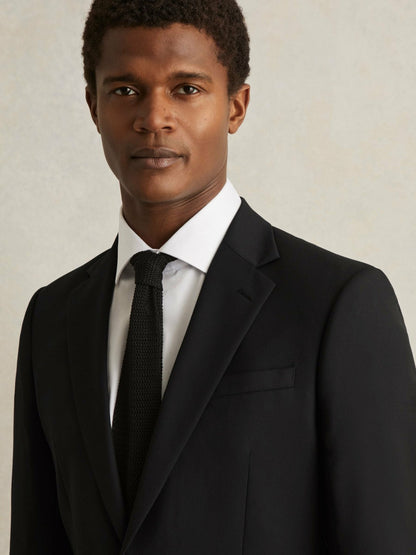 Reiss Wool-Blend Single-Breasted Suit Jacket Slim-Fit in Black