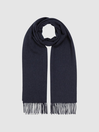 Reiss Wool and Cashmere Scarf in Navy