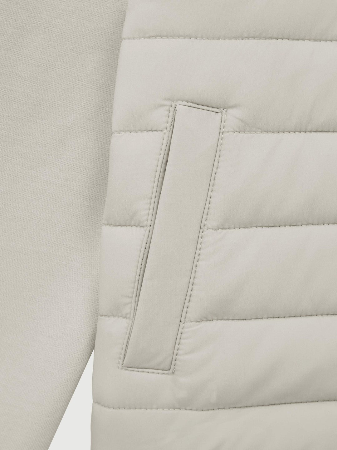 Reiss 3-9 yrs Funnel Neck Quilted Hybrid Jacket in Stone