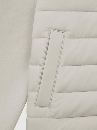 Reiss 3-9 yrs Funnel Neck Quilted Hybrid Jacket in Stone