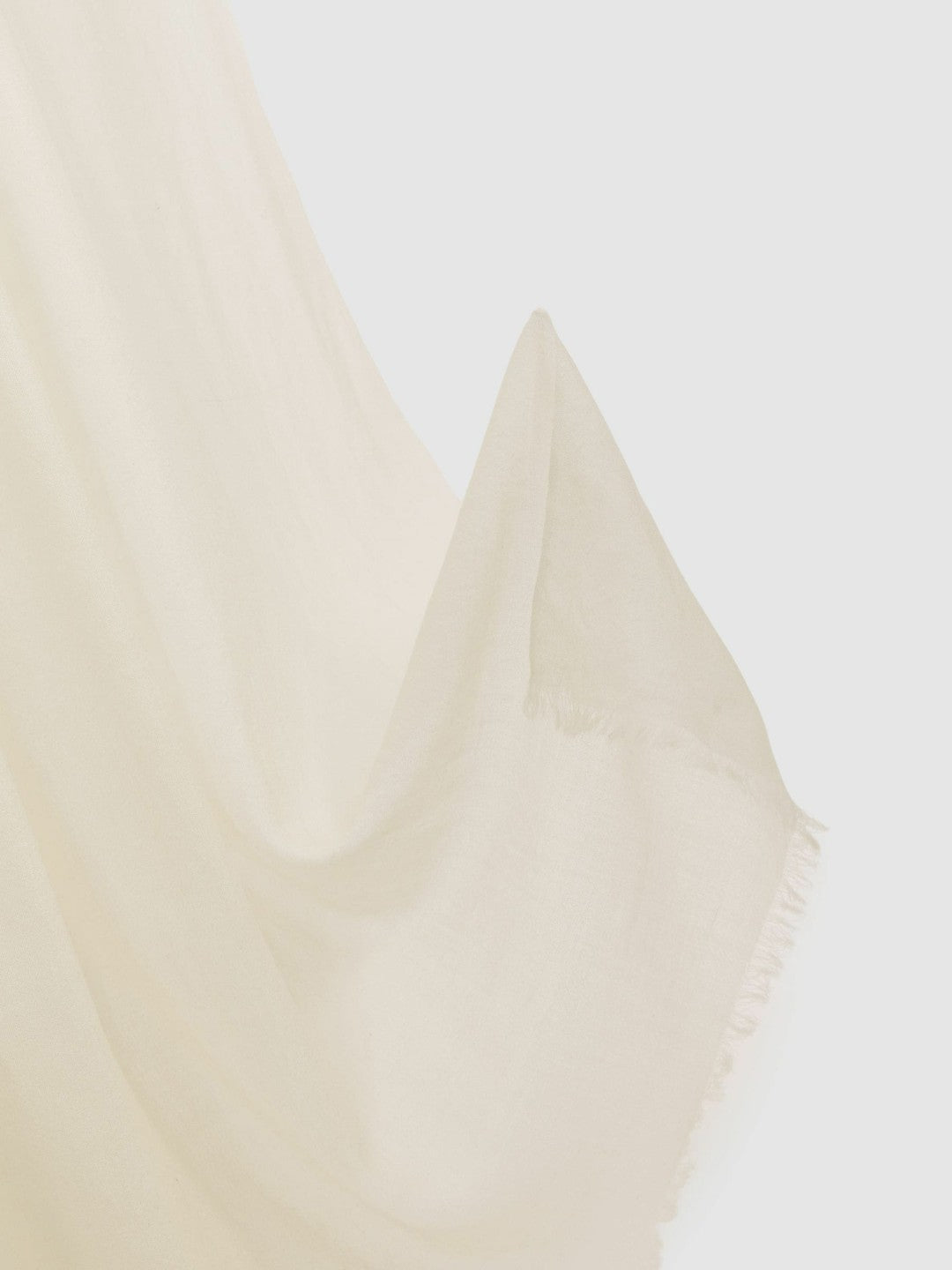 Reiss Wool-Cashmere Lightweight Scarf in Off White