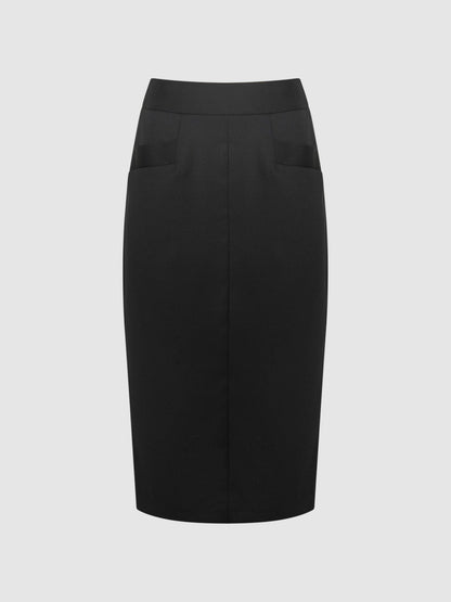 Reiss Petite Tailored Pencil Skirt in Black