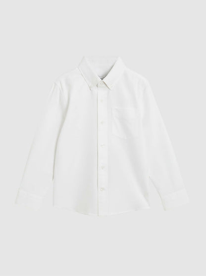 Reiss 9-14 yrs Button Down Oxford Shirt in White