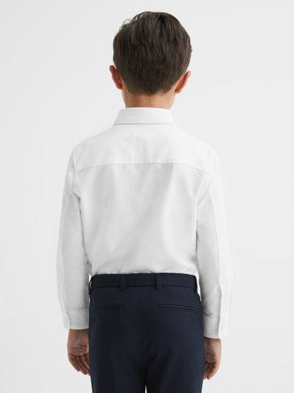 Reiss 9-14 yrs Button Down Oxford Shirt in White