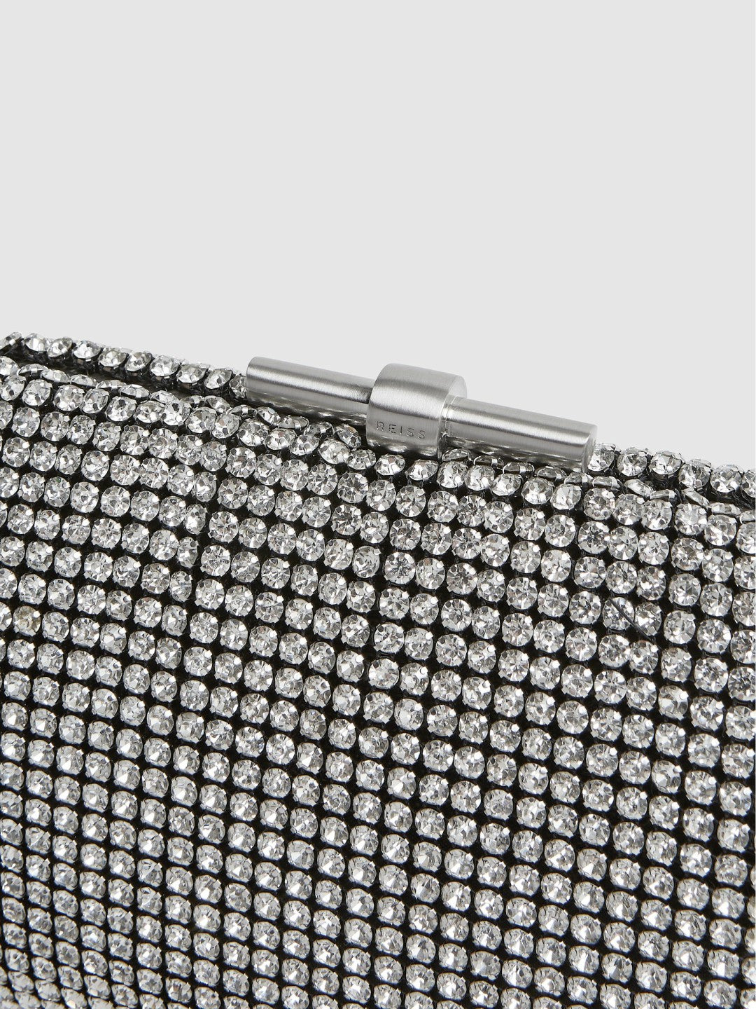 Reiss Embellished Clutch Bag in Silver