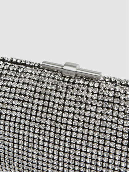 Reiss Embellished Clutch Bag in Silver