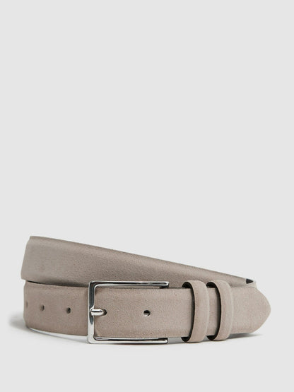 Reiss Suede Belt in Stone