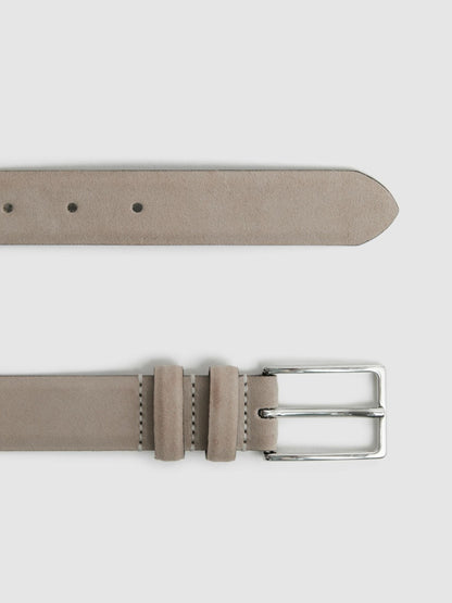 Reiss Suede Belt in Stone