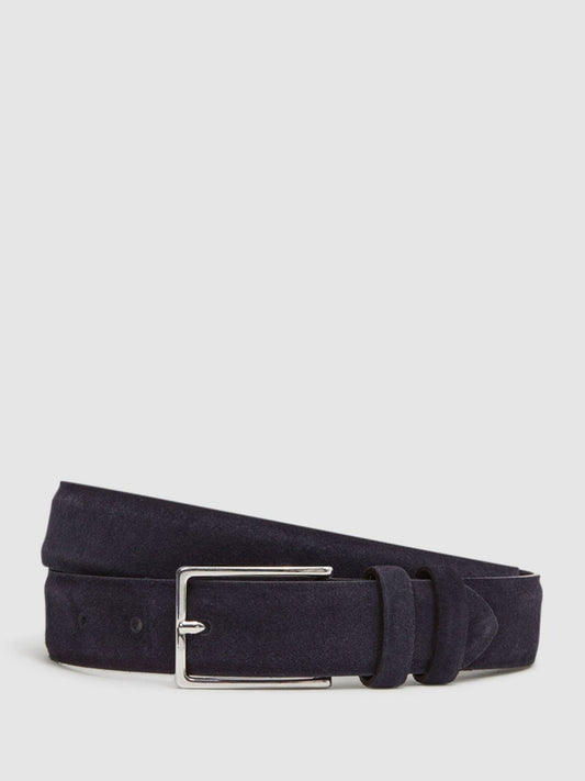Reiss Suede Belt in Navy