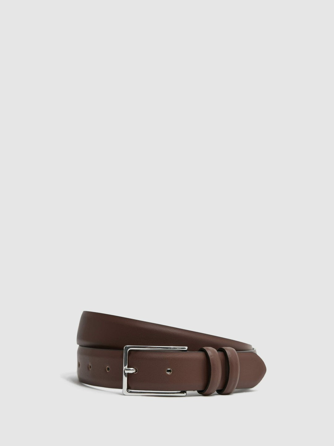 Reiss Smooth Leather Belt in Tan